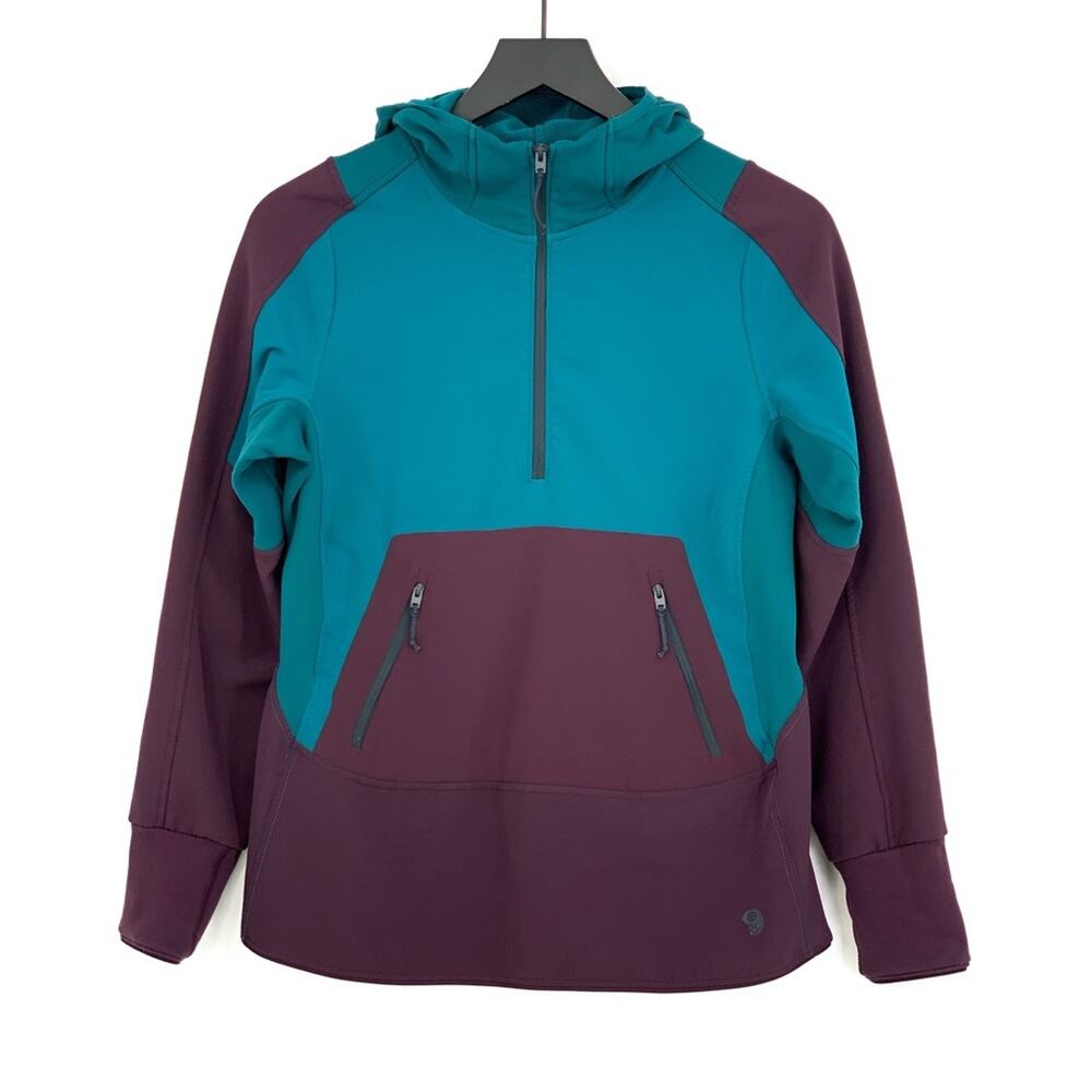 MOUNTAIN HARDWEAR Frostzone Hybrid 1/2 Zip Hoodie Purple Teal S